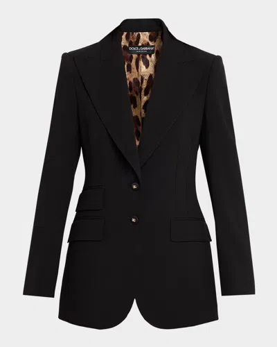 Dolce & Gabbana Turlington Tailored Jacket Single Breasted Lapels In Black