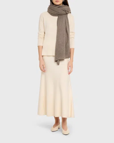 Lisa Yang Solid Cashmere Scarf In Brown