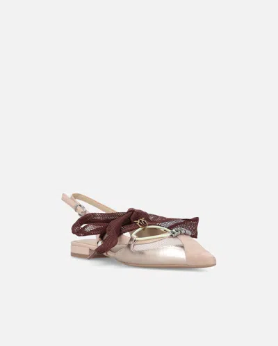 Pinko Gianira 30 Slingback Ballerinas In Leather And Mesh In Animal Print