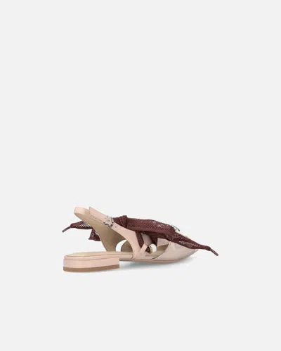 Pinko Gianira 30 Slingback Ballerinas In Leather And Mesh In Animal Print