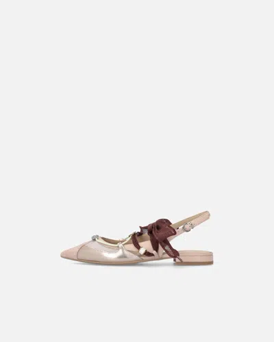 Pinko Gianira 30 Slingback Ballerinas In Leather And Mesh In Animal Print