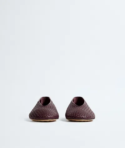 Bottega Veneta Women Rosa Flat Leather Ballerinas With Intrecciato Motif In Brown