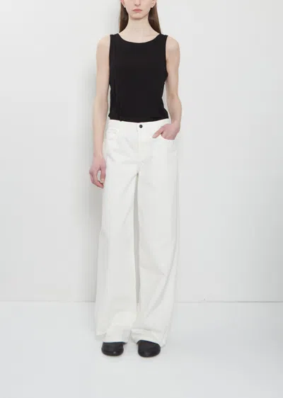 The Row Cotton Wide-leg Jeans Featuring Pockets In White