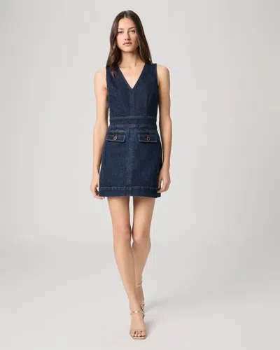 Paige Sylvia Denim Mini Dress Ballast In Blue