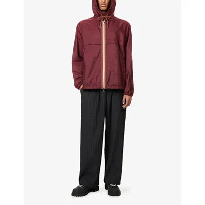 Moncler Hooded Jacket With Adjustable Hood For Men In Burgundy