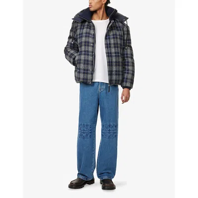 Loewe Denim Trousers Belt Loops Embroidered Back Pockets In Blue