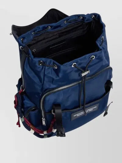 Dsquared2 Backpack Rope Detail Adjustable Straps Top Handle In Blue