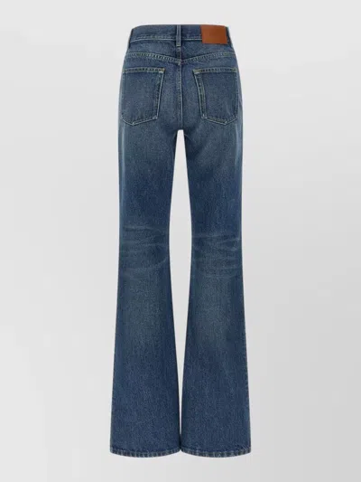 Chloé Wide-leg Denim Jeans With High Waist And Five-pocket Design In Blue