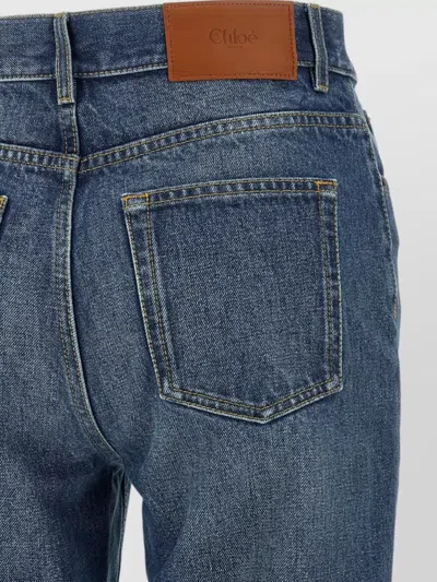 Chloé Wide-leg Denim Jeans With High Waist And Five-pocket Design In Blue