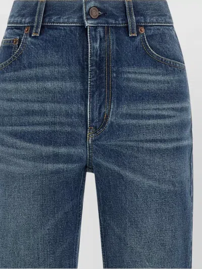 Chloé Wide-leg Denim Jeans With High Waist And Five-pocket Design In Blue