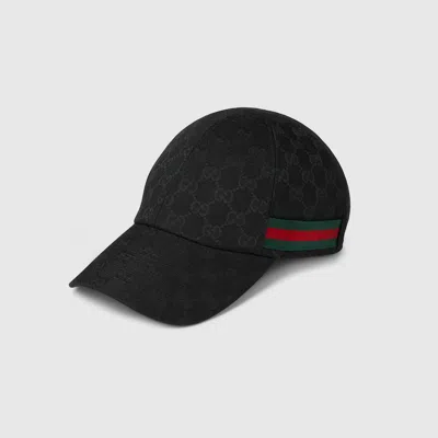 Gucci Gg Baseball Hat With Web In Black