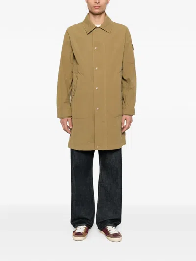 Stone Island Buttoned Parka In Brown