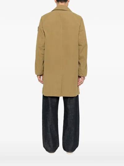 Stone Island Buttoned Parka In Brown