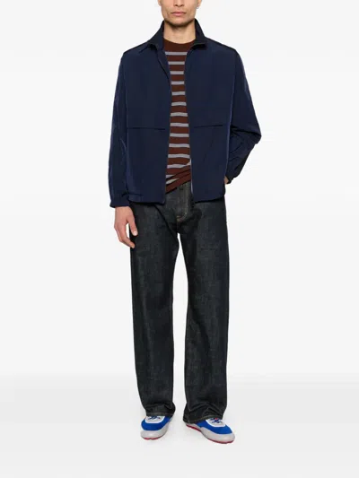 Moncler Striped Crew-neck T-shirt In Brown