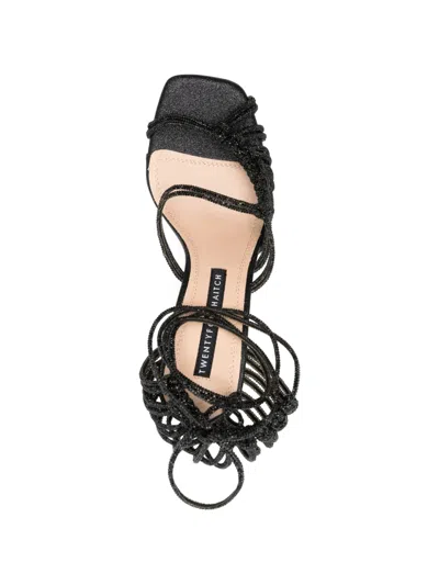 Twenty Four Haitch Tie Ankle Pumps In Multi