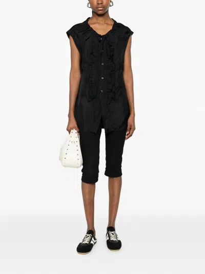 Plan C Ruffled Blouse In Black