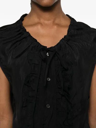 Plan C Ruffled Blouse In Black