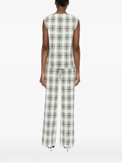 Imroska Check-pattern Buttoned Gilet In Multi