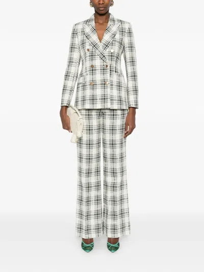 Imroska Double-breasted Plaid-pattern Jacket In Multi