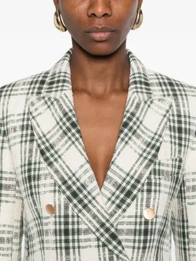Imroska Double-breasted Plaid-pattern Jacket In Multi
