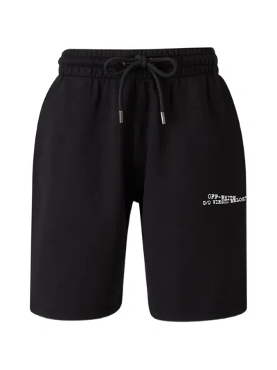 Off-white Drawstring Printed Shorts In Black