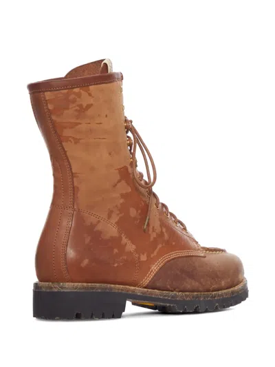 Visvim Hi-folk Scout Moc Distressed Leather Boots In Multi