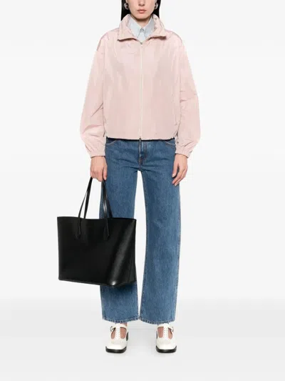 Herno High Collar Zip Jacket In Pink