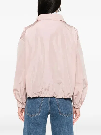 Herno High Collar Zip Jacket In Pink