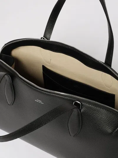 Totême Leather Handbag With Engraved Logo On The Front In Black