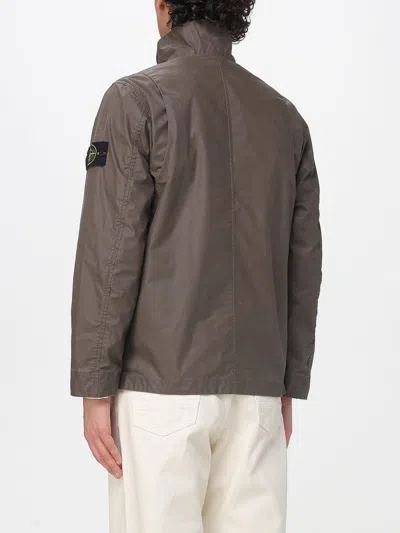 Stone Island Field Jacket With Pigmented Wax Coating In Multi