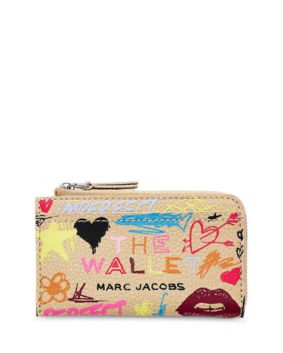 Marc Jacobs The Punk Scribble Top Zip Multi Wallet In Nude