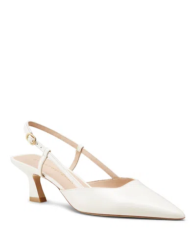 Stuart Weitzman Vinnie 50 Slingback Pumps In White