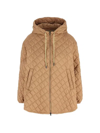 Herno A-shape Down Jacket In Quilting Ecoage In Neutral