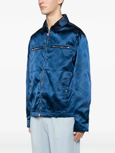 Casablanca Patterned Zip Jacket In Blue