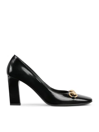 Gucci Signora Pumps Block Heel Gold Tone Hardware In Multi