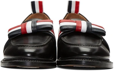 Shop Thom Browne Black Bow Loafers