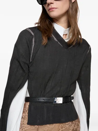 Acne Studios V-neck Top In Black