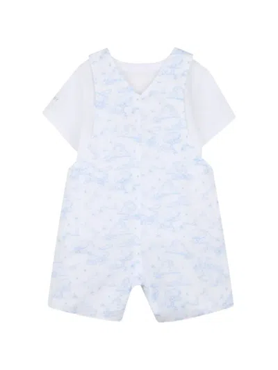 Givenchy Printed Overalls T-shirt Set In White