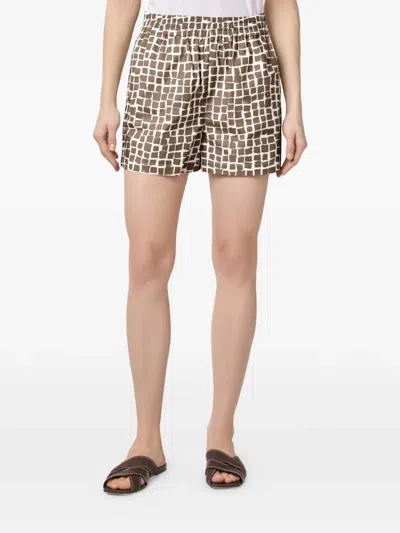 Tod's Patterned Drawstring Shorts In Brown