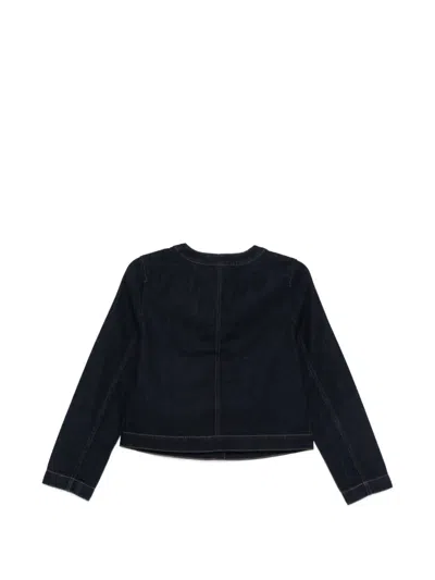 Dkny Button-embellished Denim Jacket In Blue