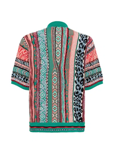 Laneus Patterned Knitted Shirt In Multi