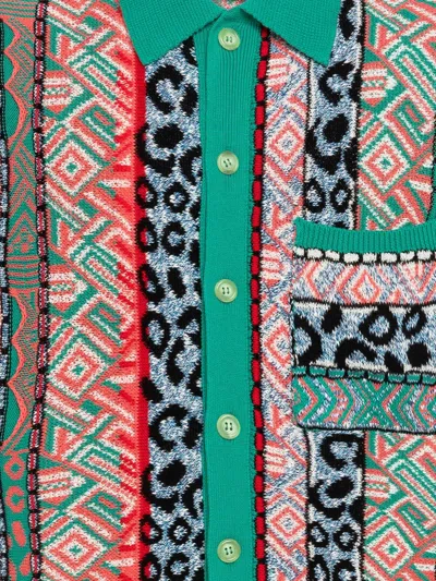 Laneus Patterned Knitted Shirt In Multi