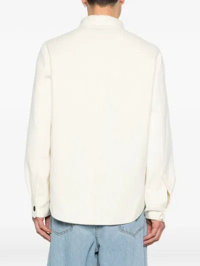 Bompard Pocket Button Overshirt In Neutral