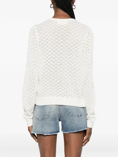 Bompard Pointelle Button Cardigan In Neutral