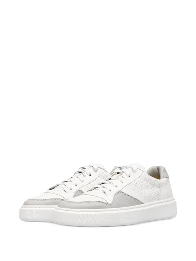 Doucal's Perforated Panel Sneakers In White