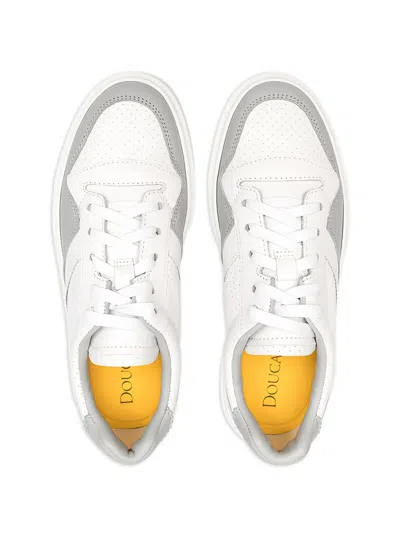 Doucal's Perforated Panel Sneakers In White