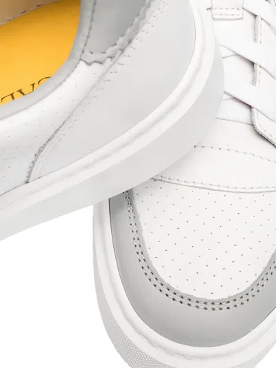 Doucal's Perforated Panel Sneakers In White