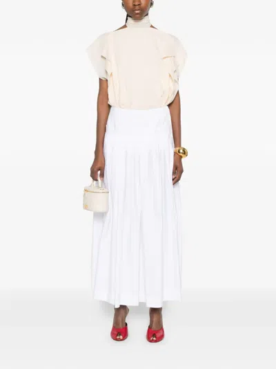 Lanvin Ruffled Tie Blouse In Neutral