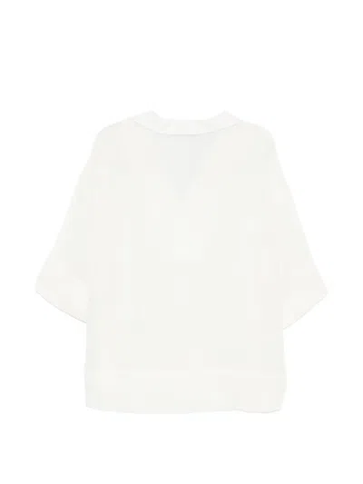 Eleventy V-neck Blouse In White