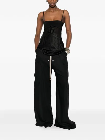 Rick Owens Cargobelas Drawstring Cargo Pants In Black
